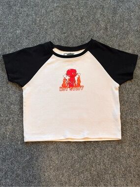 Crop Top Hot Stuff' - Black & White S. M